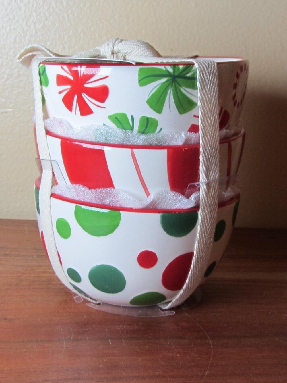 pier 1 holiday christmas 3 dip bowls set 7 oz each NWT (W6843)